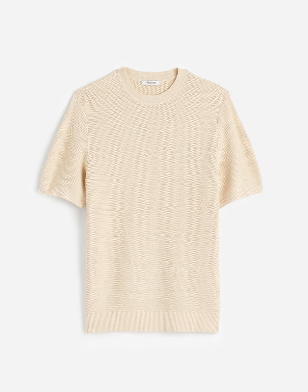 Zig-Zag Stitch Sweater Tee PARCHMENT