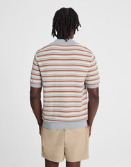 Three-Button Sweater Polo in Cotton-Linen Blend SOLSTICE