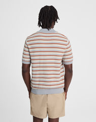 Three-Button Sweater Polo in Cotton-Linen Blend SOLSTICE