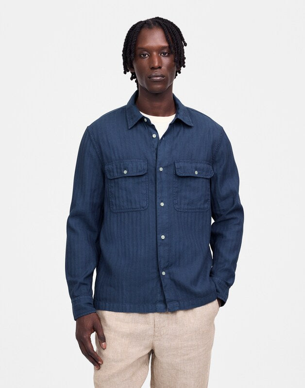 Work Shirt in Cotton-Linen Blend TRUE INDIGO