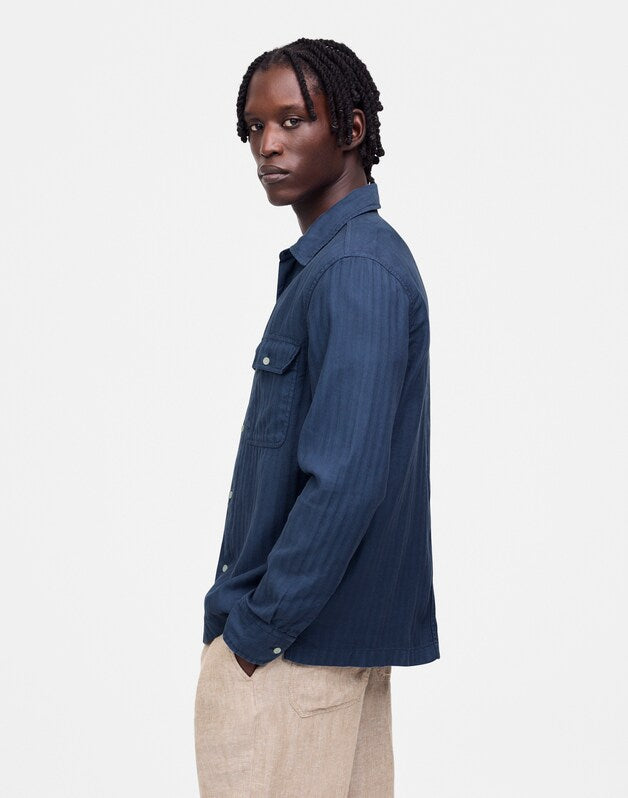 Work Shirt in Cotton-Linen Blend TRUE INDIGO