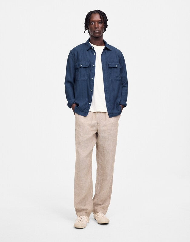 Work Shirt in Cotton-Linen Blend TRUE INDIGO