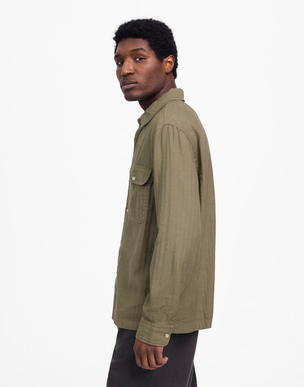 Work Shirt in Cotton-Linen Blend PRESSED SAGE