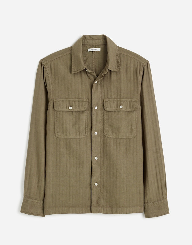 Work Shirt in Cotton-Linen Blend PRESSED SAGE