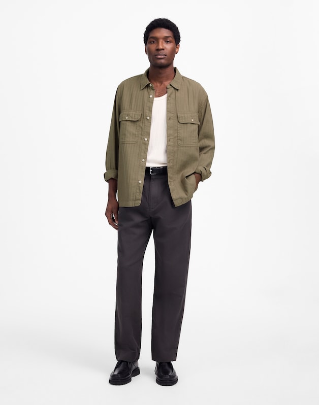 Work Shirt in Cotton-Linen Blend PRESSED SAGE