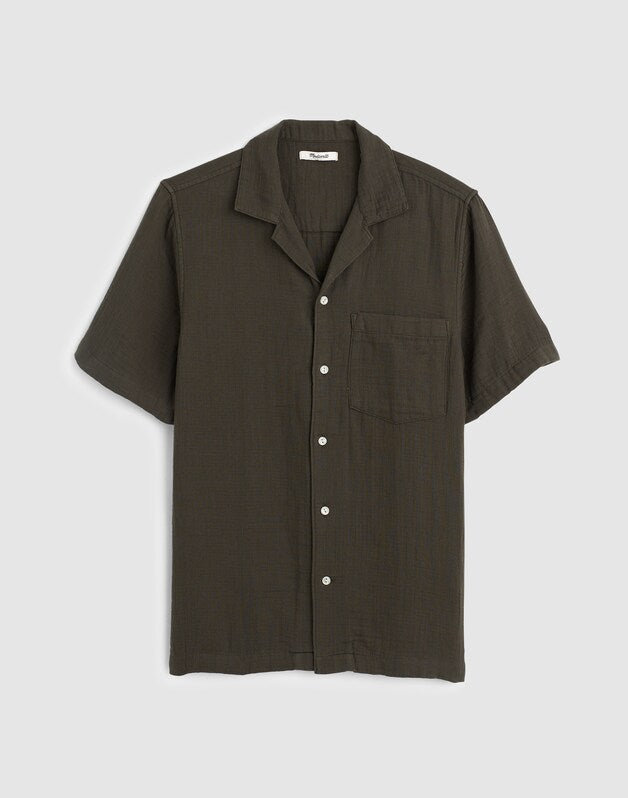 Indigo-Dyed Short-Sleeve Button-Up Shirt DARK SURPLUS