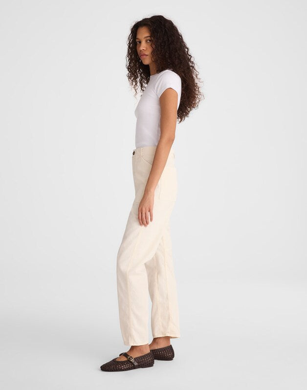 The Darted Barrel-Leg Utility Pant VANILLA