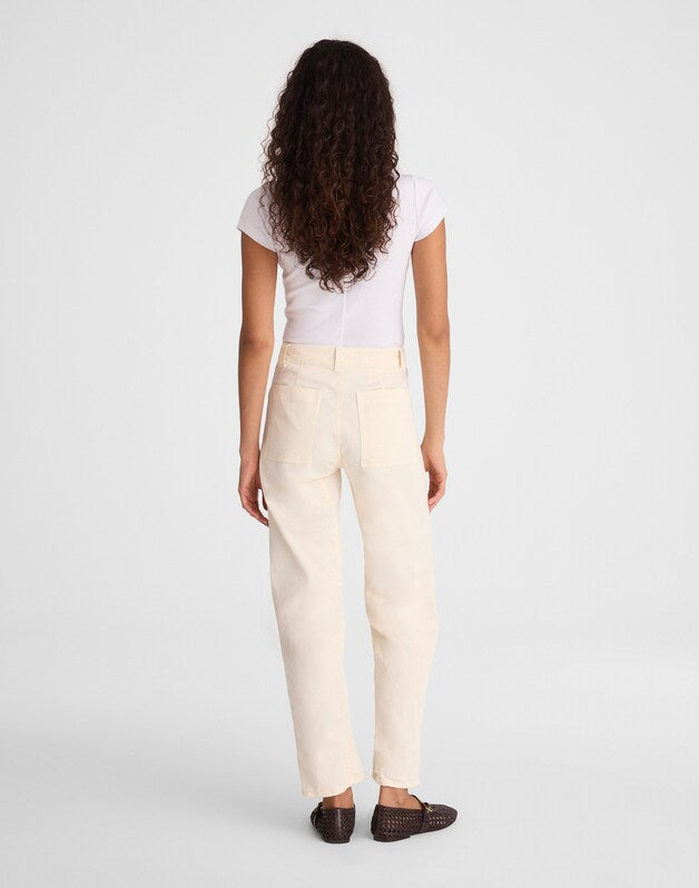 The Darted Barrel-Leg Utility Pant VANILLA