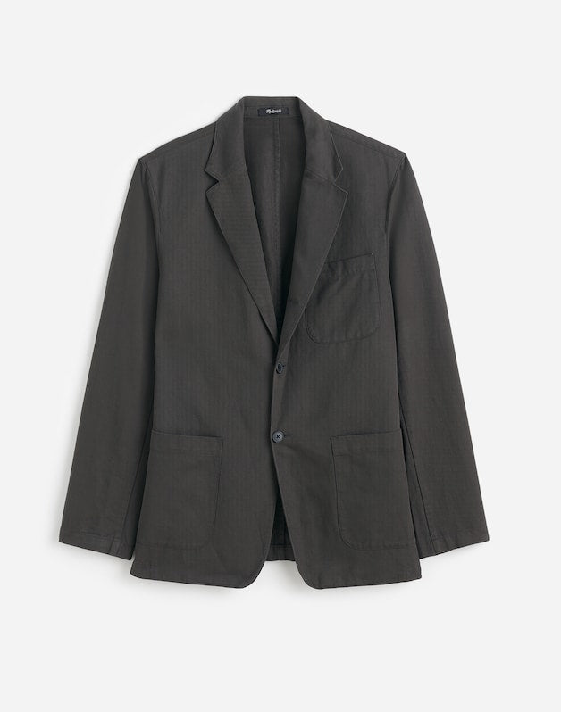Unstructured Blazer in Cotton-Linen Blend SOFT CHARCOAL