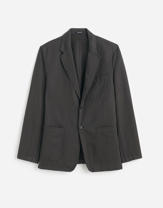 Unstructured Blazer in Cotton-Linen Blend SOFT CHARCOAL