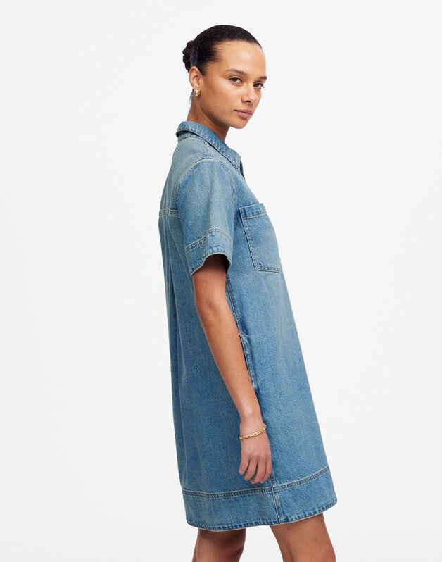 Denim Popover Dress in Robertson Wash ROBERTSON WASH
