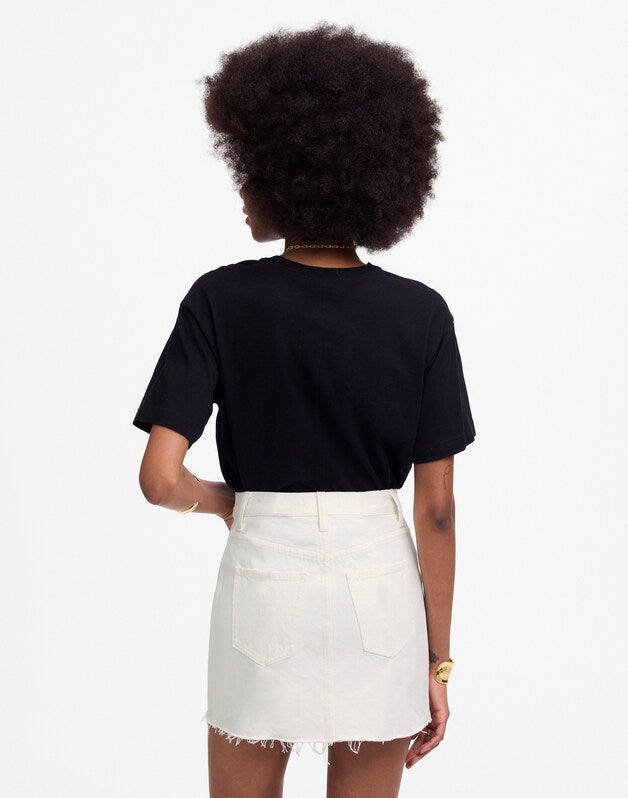 Raw-Hem Mini Skirt in Pure White PURE WHITE