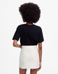 Raw-Hem Mini Skirt in Pure White PURE WHITE