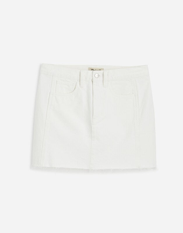 Raw-Hem Mini Skirt in Pure White PURE WHITE