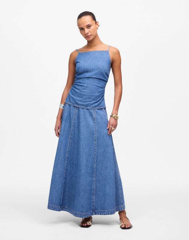 Midi Skirt in Robertson Wash: Airy Denim Edition ROBERTSON WASH