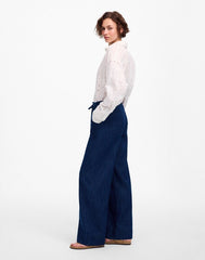 The Denim Pull-On Wide-Leg Pant in Bright Rinse Wash BRIGHT RINSE WASH