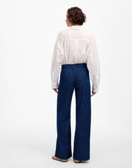 The Denim Pull-On Wide-Leg Pant in Bright Rinse Wash BRIGHT RINSE WASH