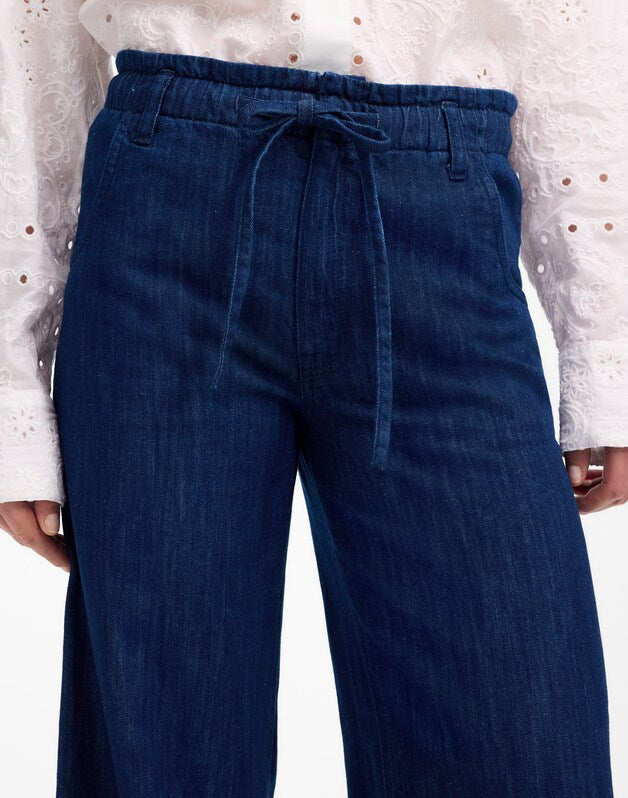 The Denim Pull-On Wide-Leg Pant in Bright Rinse Wash BRIGHT RINSE WASH