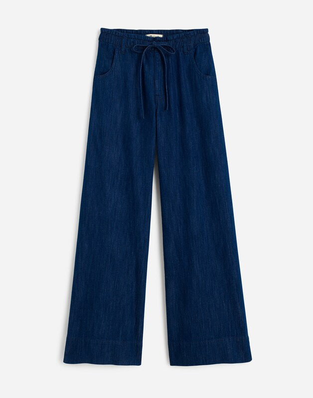 The Denim Pull-On Wide-Leg Pant in Bright Rinse Wash BRIGHT RINSE WASH