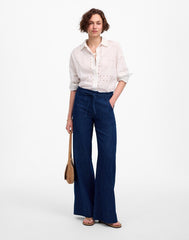 The Denim Pull-On Wide-Leg Pant in Bright Rinse Wash BRIGHT RINSE WASH