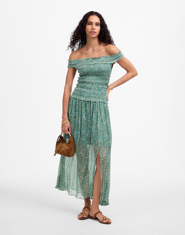 Smocked Off-Shoulder Dress in Floral DAPHNE FLORAL