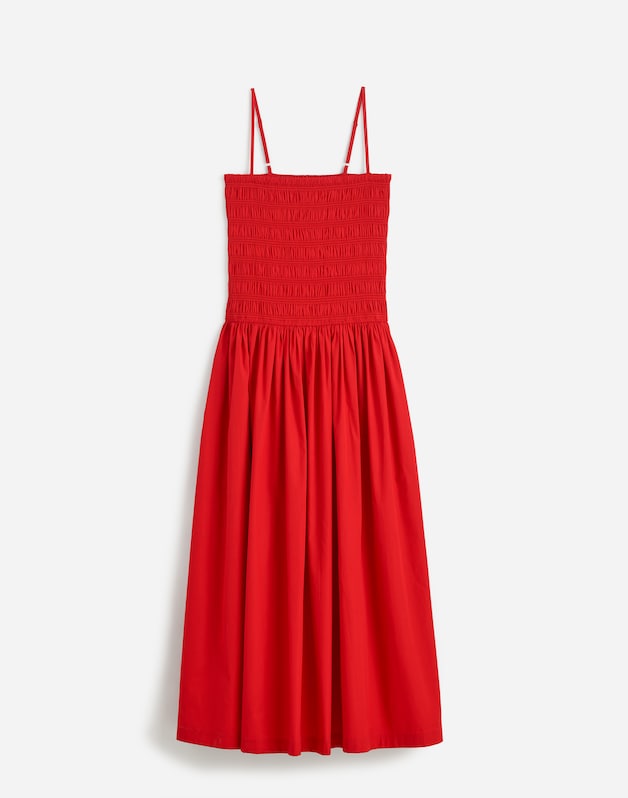Poplin Smocked Maxi Dress FESTIVAL RED