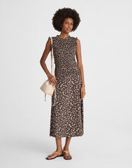 Smocked Sleeveless Midi Dress CARISSA PRINT