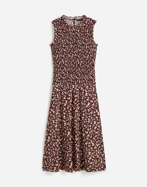 Smocked Sleeveless Midi Dress CARISSA PRINT