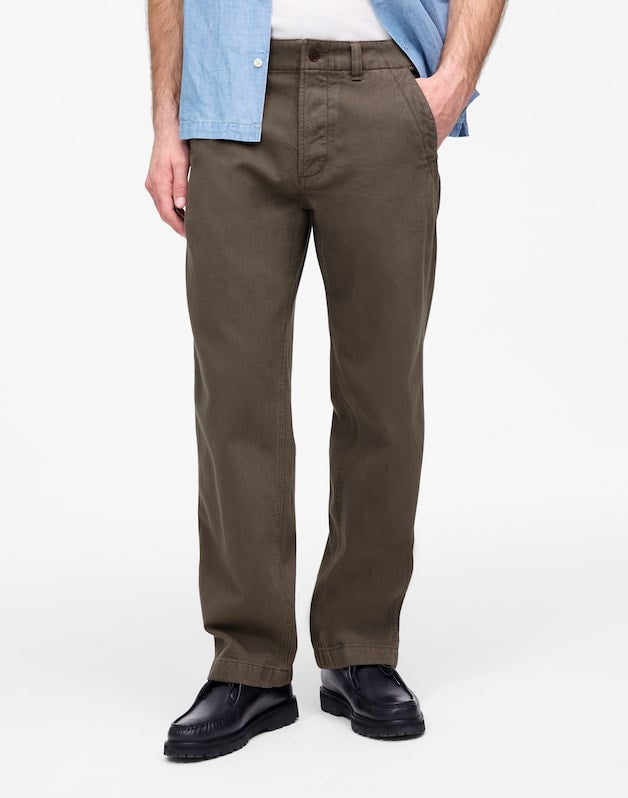 Garment-Dyed Patch Pocket Jeans in Summer Denim BURNT HICKORY