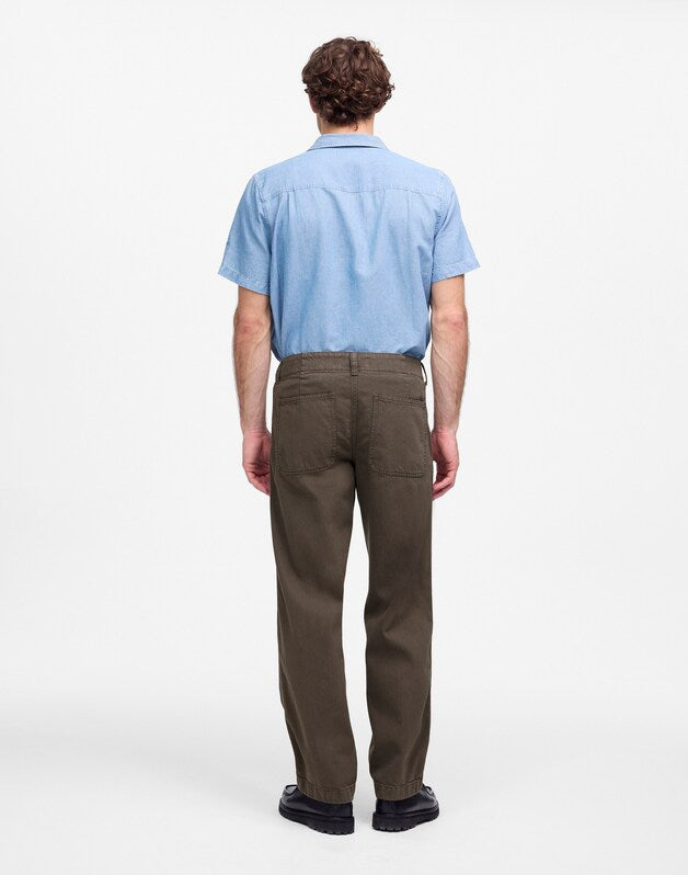 Garment-Dyed Patch Pocket Jeans in Summer Denim BURNT HICKORY