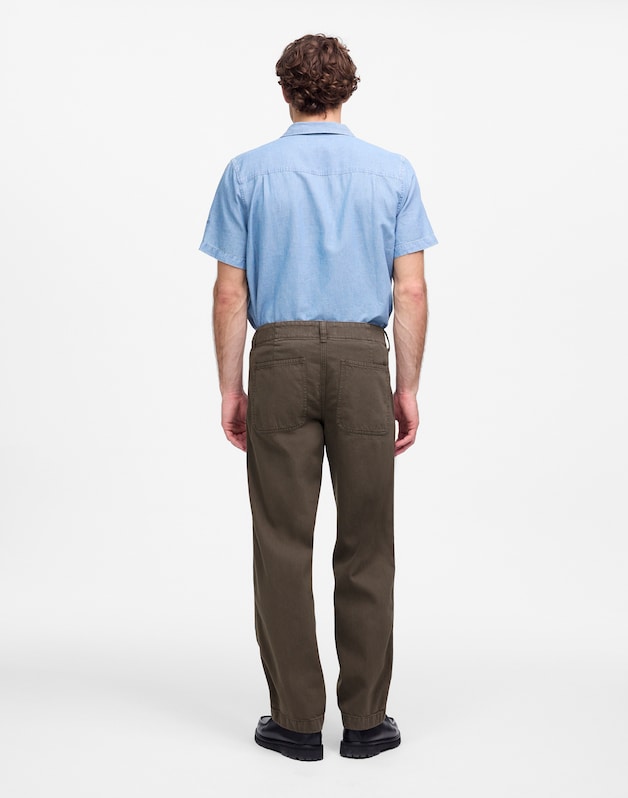 Garment-Dyed Patch Pocket Jeans in Summer Denim BURNT HICKORY