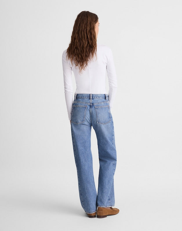 Pieced Barrel-Leg Jeans in Rockcastle Wash ROCKCASTLE WASH