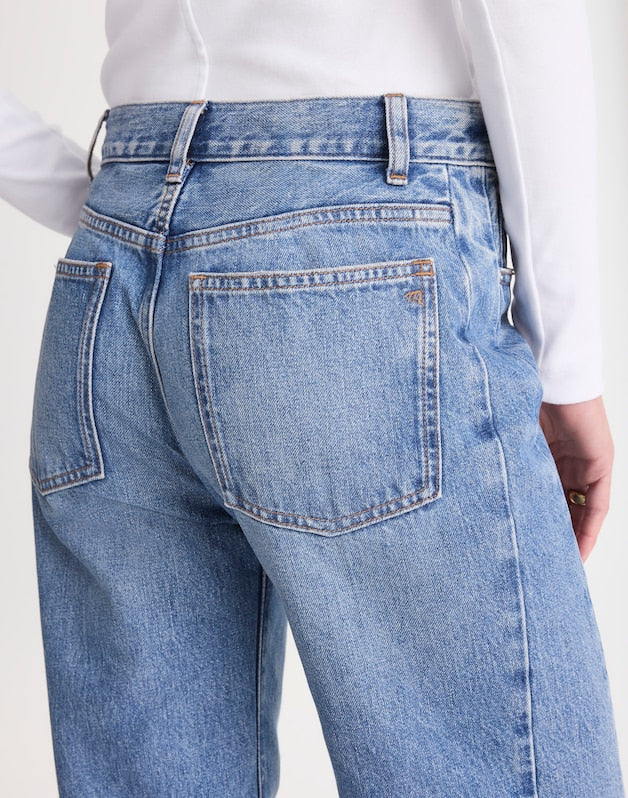 Pieced Barrel-Leg Jeans in Rockcastle Wash ROCKCASTLE WASH