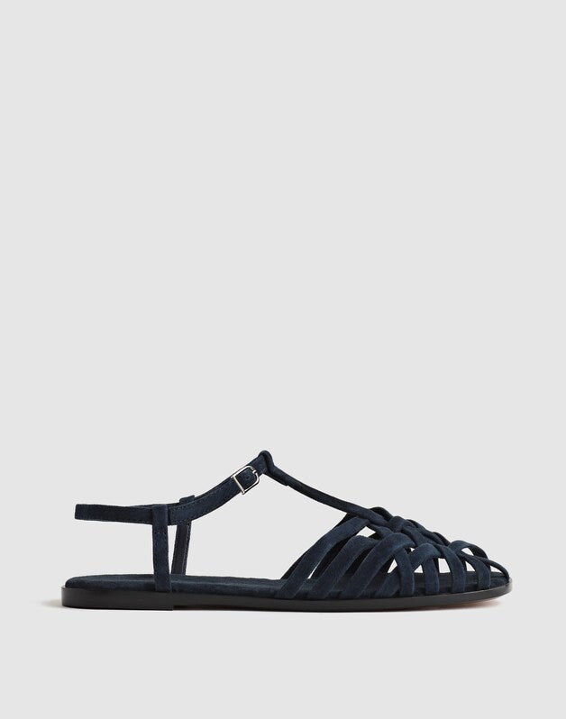 The Milano Fisherman Sandal in Suede JUNIPER BERRY