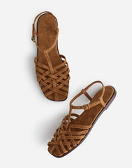 The Milano Fisherman Sandal in Suede CUMIN