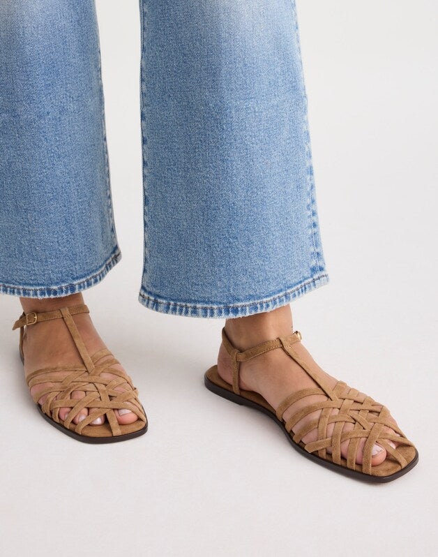The Milano Fisherman Sandal in Suede CUMIN