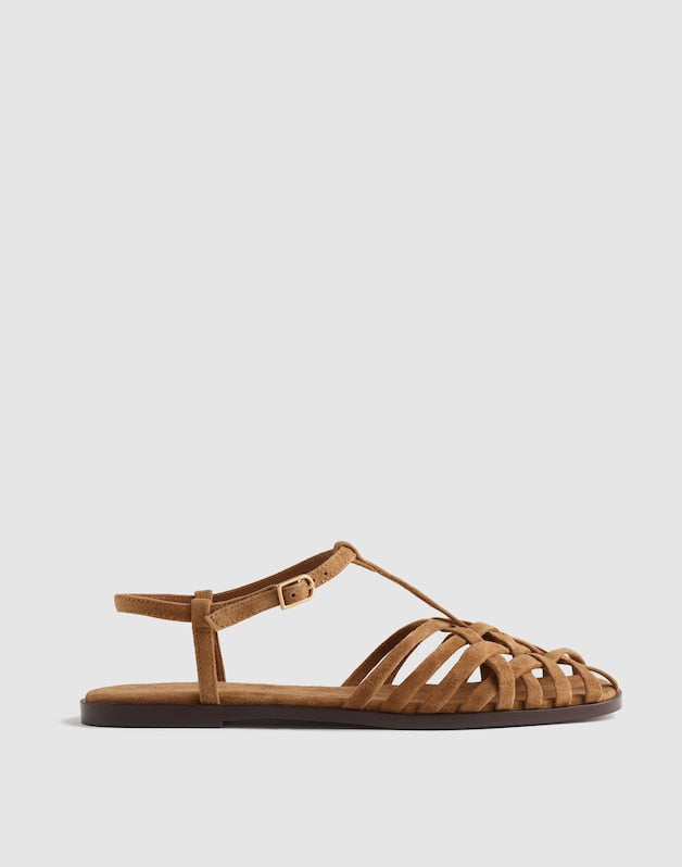 The Milano Fisherman Sandal in Suede CUMIN