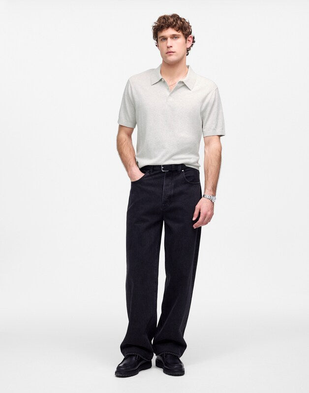 Heathered Three-Button Sweater Polo HEATHER OAT