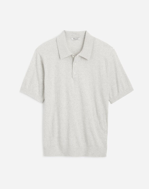 Heathered Three-Button Sweater Polo HEATHER OAT
