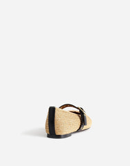 The Remy Mary Jane Flat in Straw NATURAL MULTI