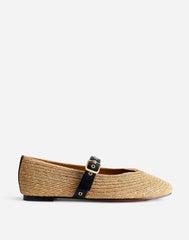 The Remy Mary Jane Flat in Straw NATURAL MULTI
