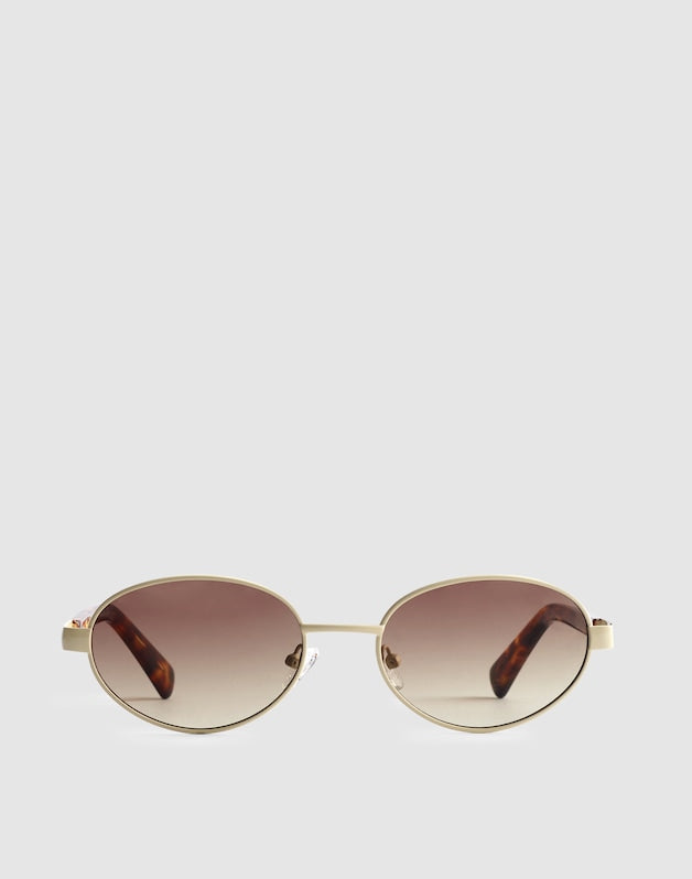 Wire Frame Oval Sunglasses WHITE