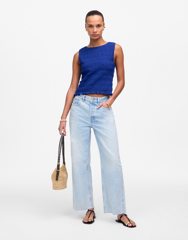 Smocked Boatneck Tank BRILLIANT SAPPHIRE