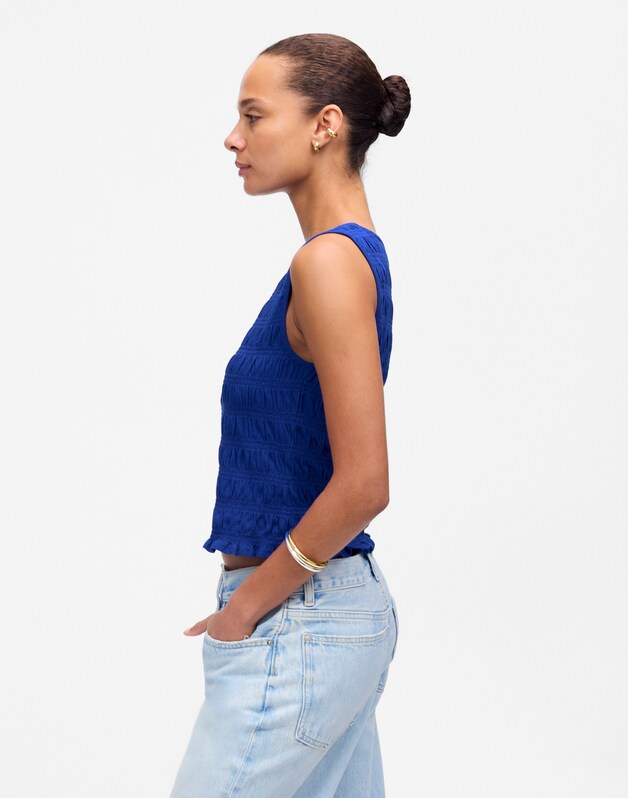 Smocked Boatneck Tank BRILLIANT SAPPHIRE
