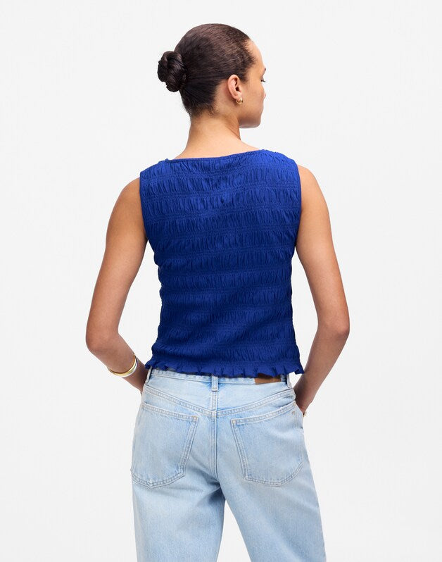 Smocked Boatneck Tank BRILLIANT SAPPHIRE