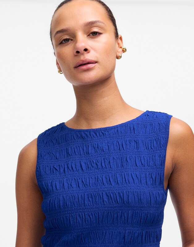Smocked Boatneck Tank BRILLIANT SAPPHIRE