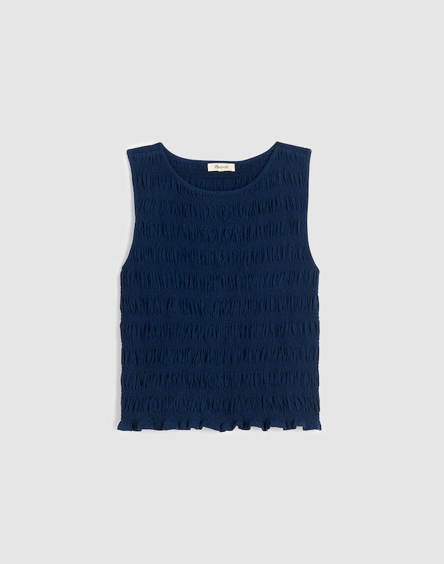 Smocked Boatneck Tank CLASSIC INDIGO