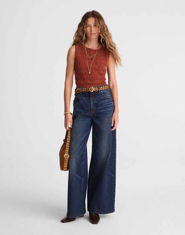 Smocked Boatneck Tank HENNA