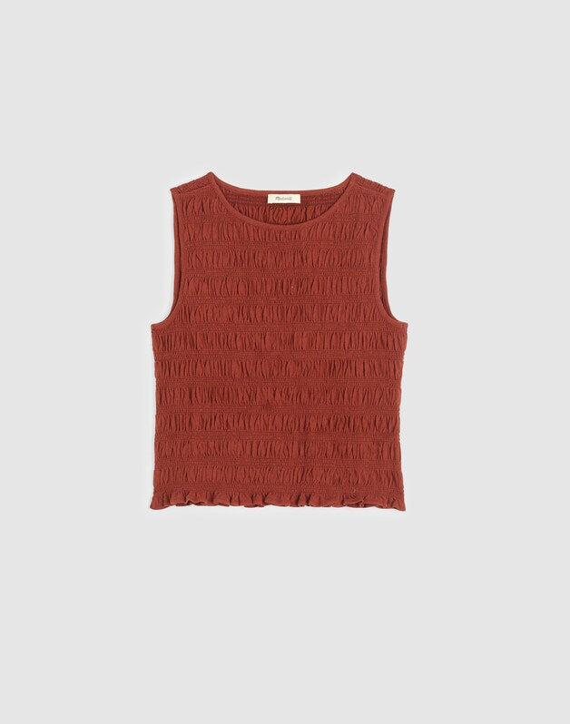 Smocked Boatneck Tank HENNA