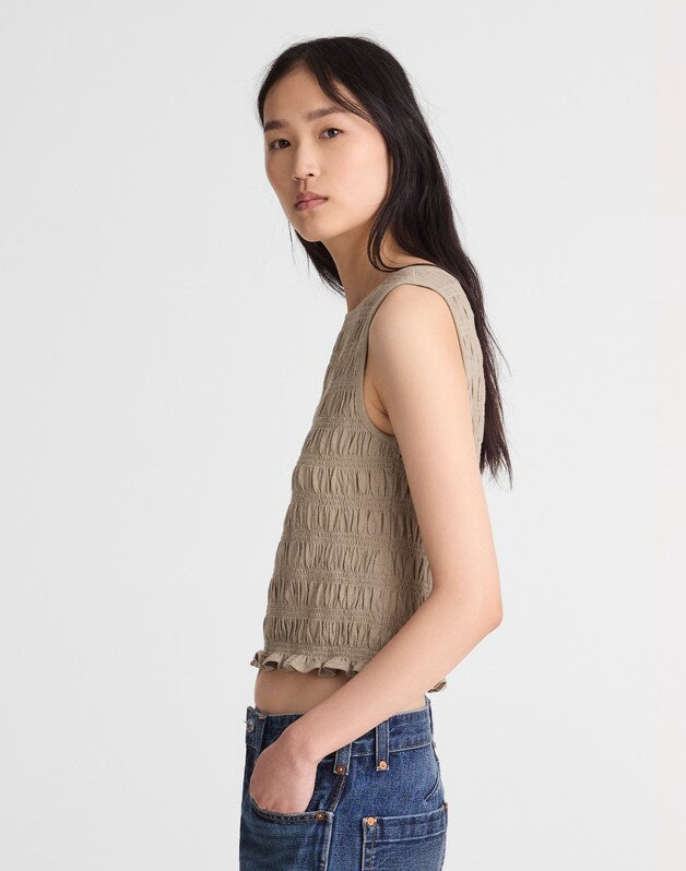 Smocked Boatneck Tank SAGEBRUSH